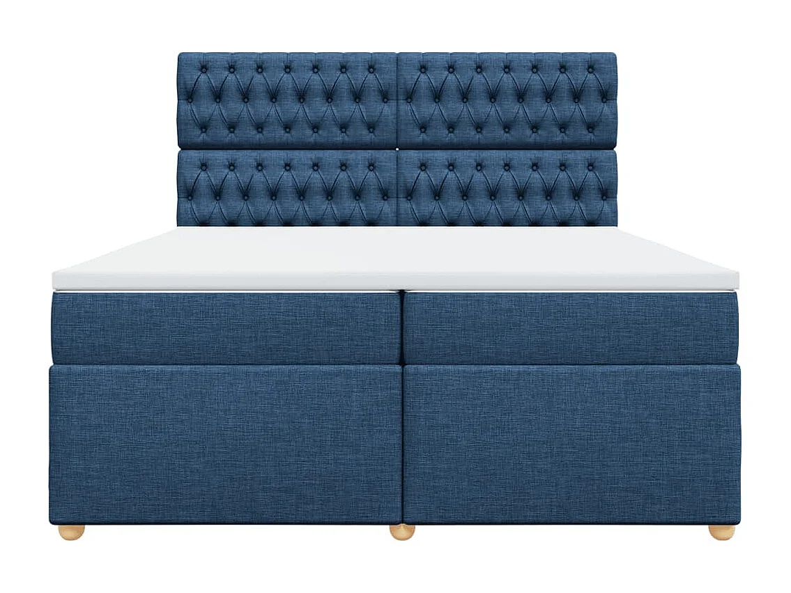 Boxspring met matras stof blauw 200x200 cm