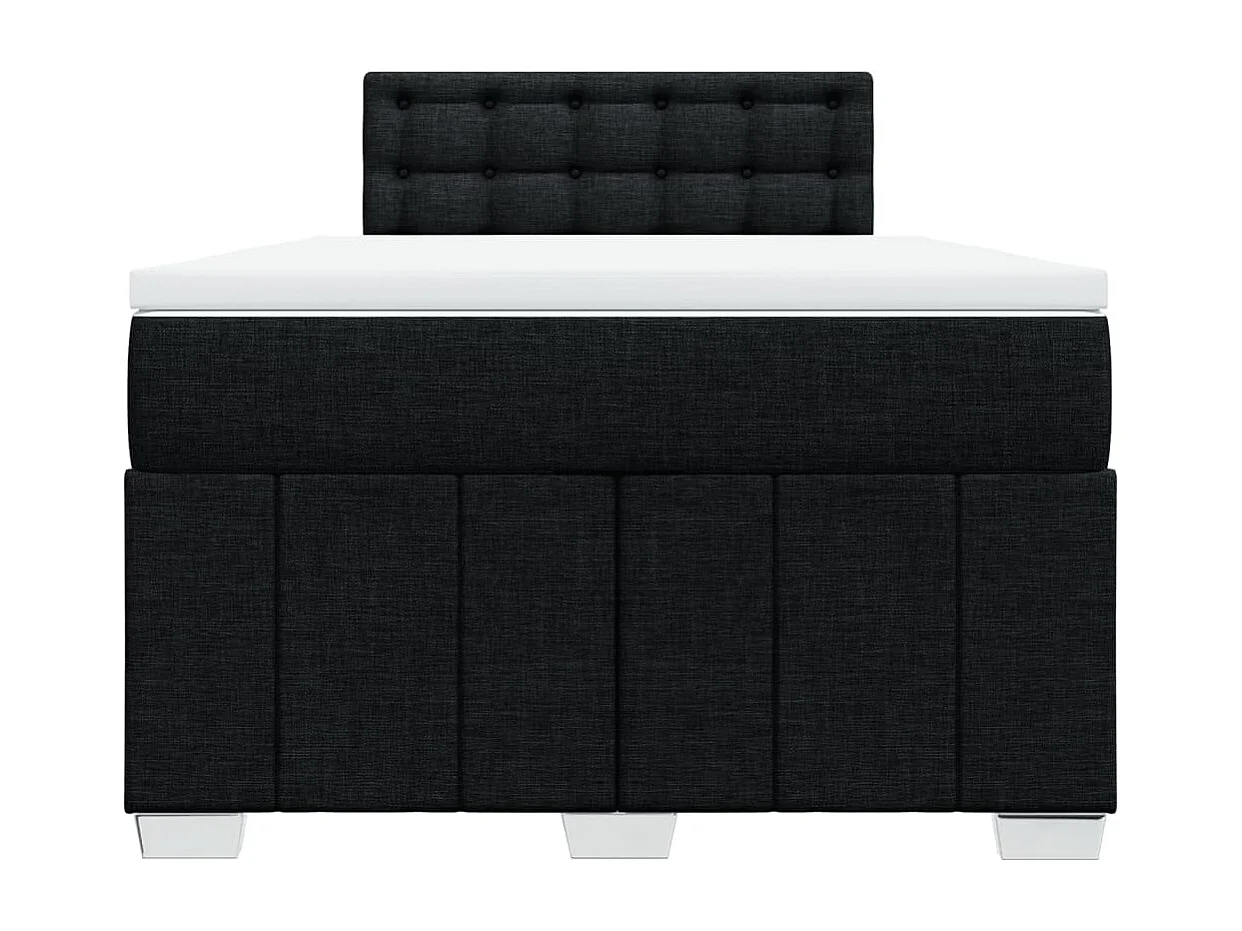 Cama com molas/colchão 120x200 cm tecido preto