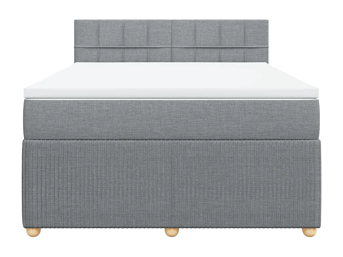Cama com molas/colchão 140x200 cm tecido cinzento-claro