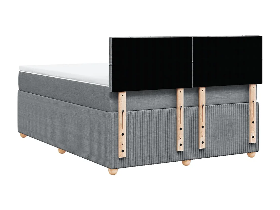 Cama com molas/colchão 140x200 cm tecido cinzento-claro