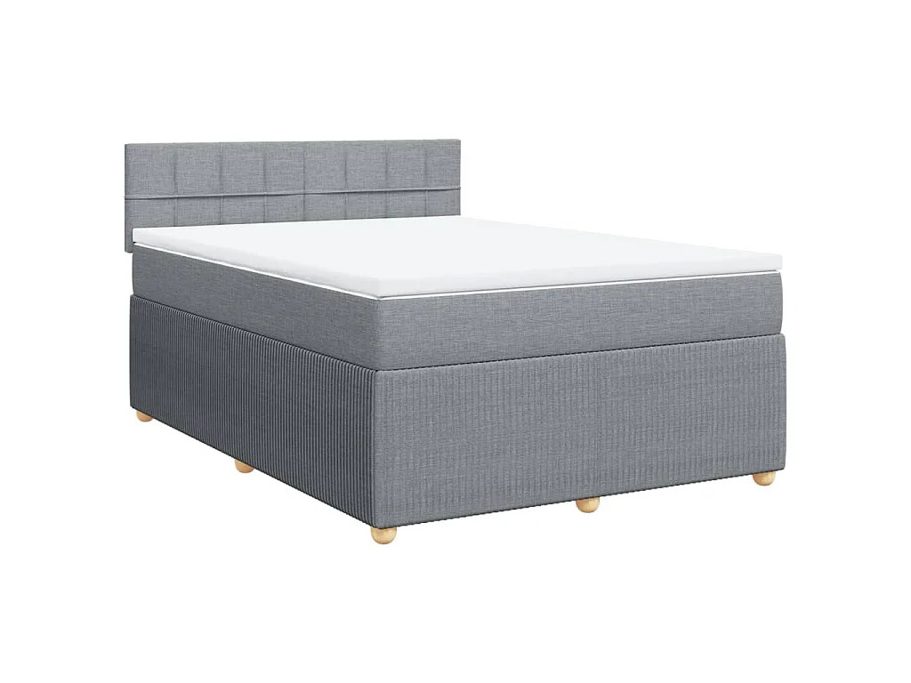 Sommier à lattes de lit avec matelas Gris clair 140x200cm Tissu