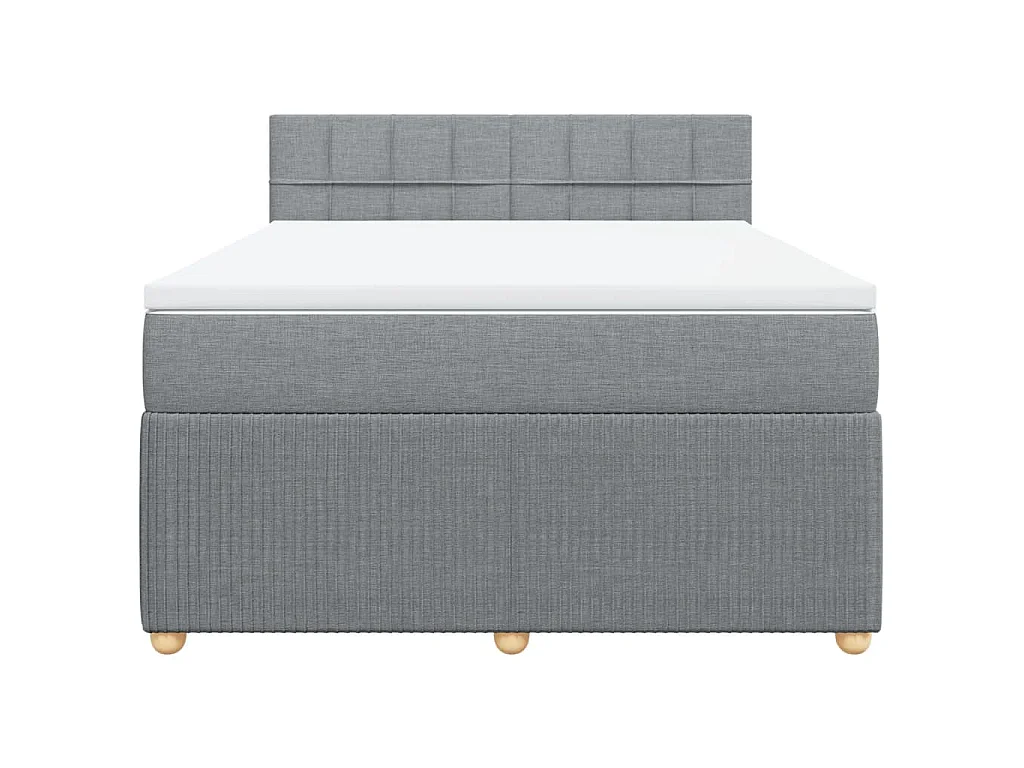 Sommier à lattes de lit avec matelas Gris clair 140x200cm Tissu