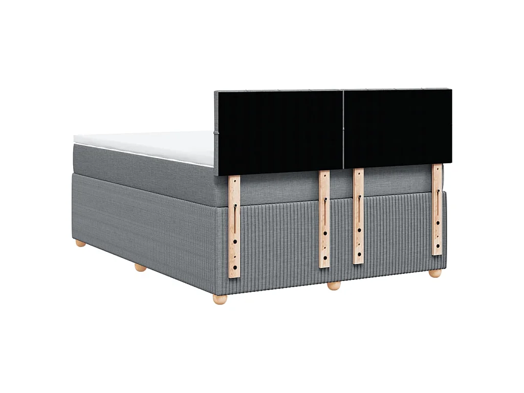 Sommier à lattes de lit avec matelas Gris clair 140x200cm Tissu