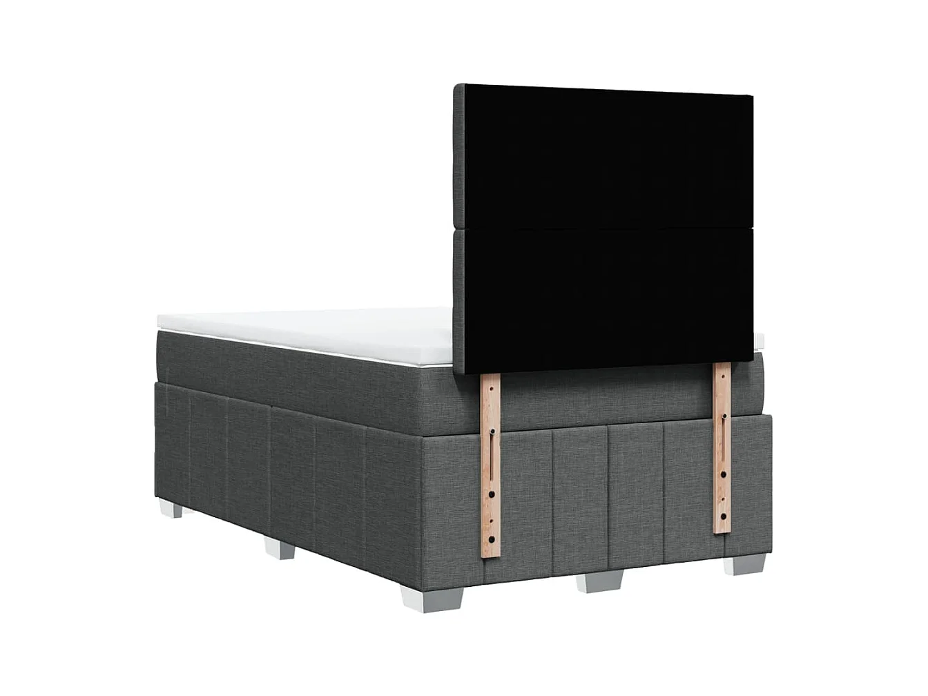 Sommier à lattes de lit avec matelas gris foncé 120x190cm tissu