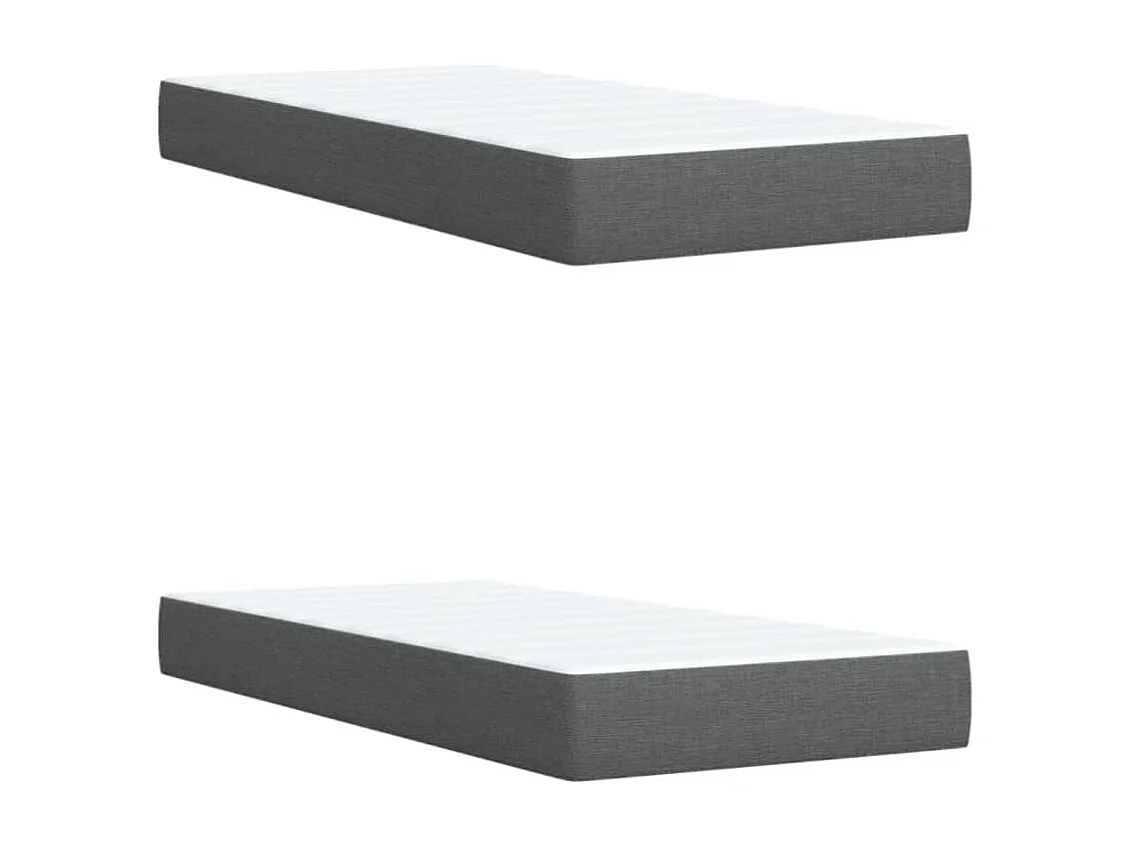 Sommier à lattes de lit avec matelas Gris foncé 200x200cm Tissu