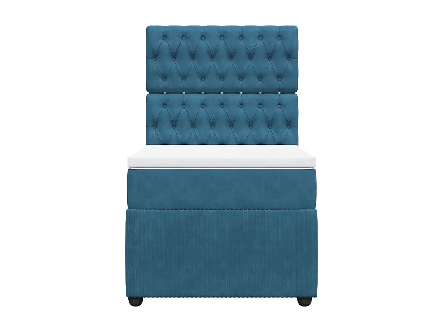 Cama boxspring com colchão 90x190 cm veludo azul