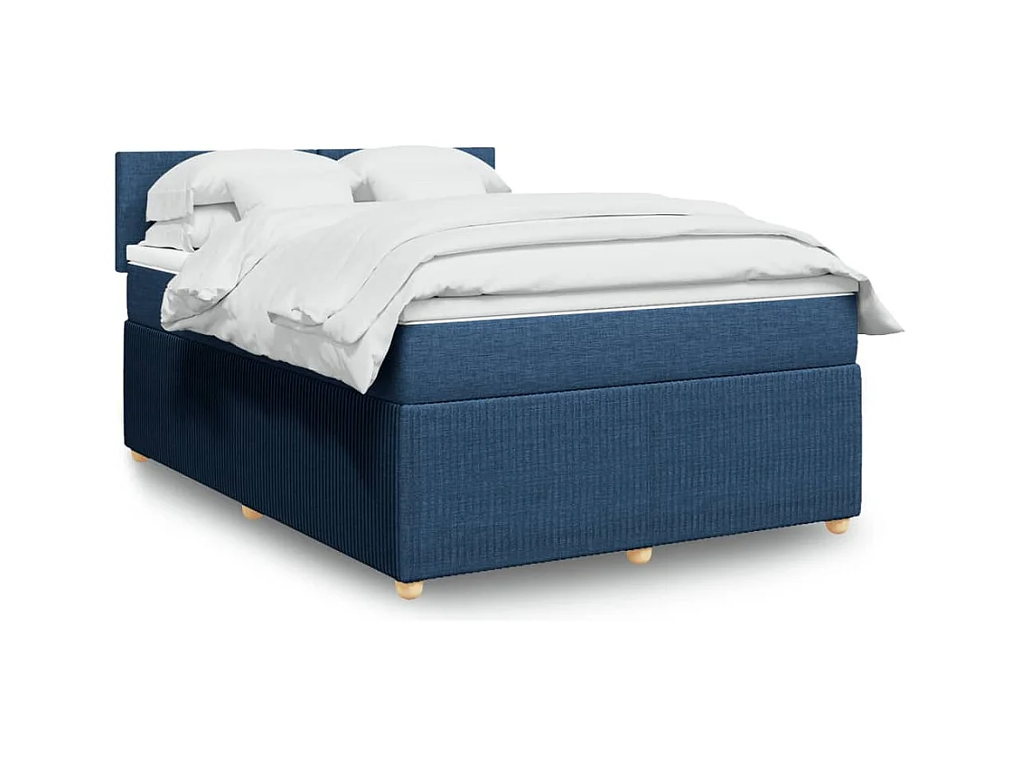 Boxspring met matras stof blauw 160x200 cm