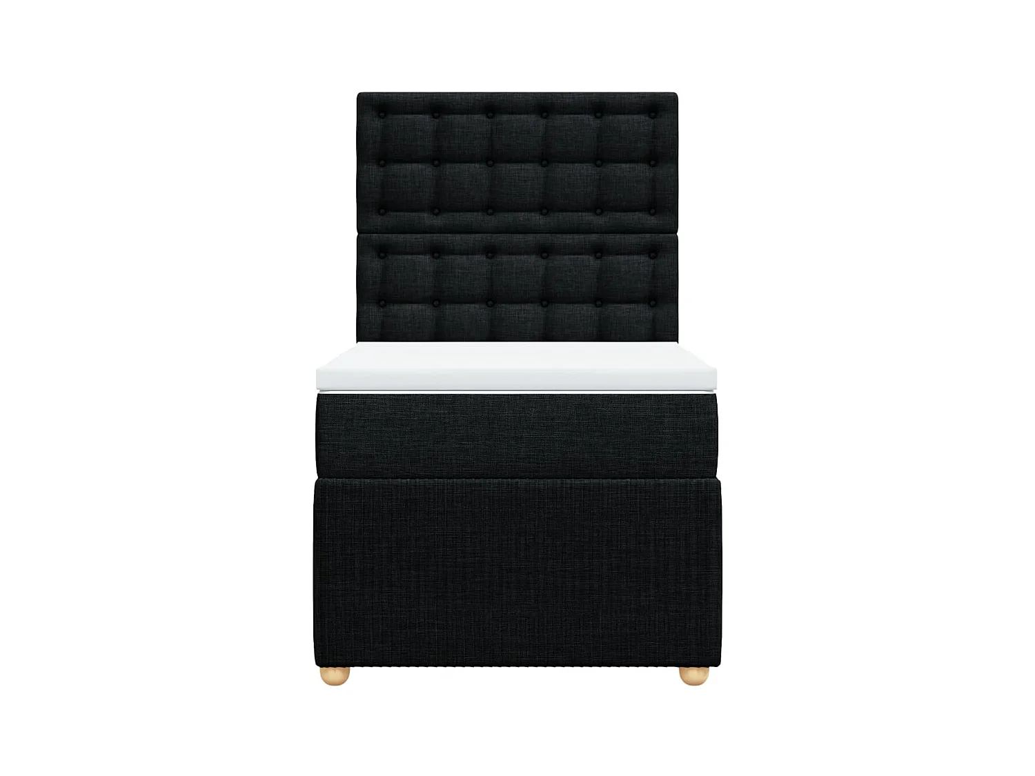 Cama com molas/colchão 90x200 cm tecido preto