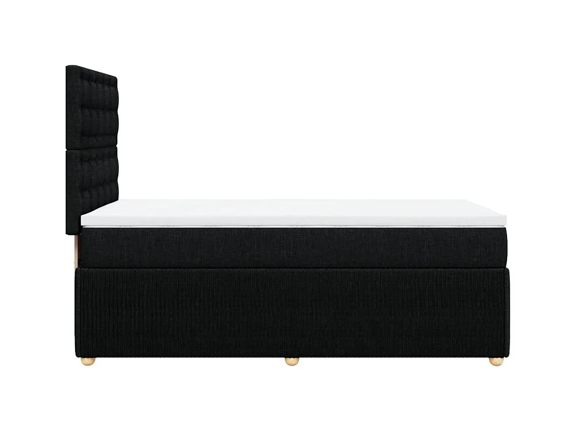 Cama com molas/colchão 90x200 cm tecido preto
