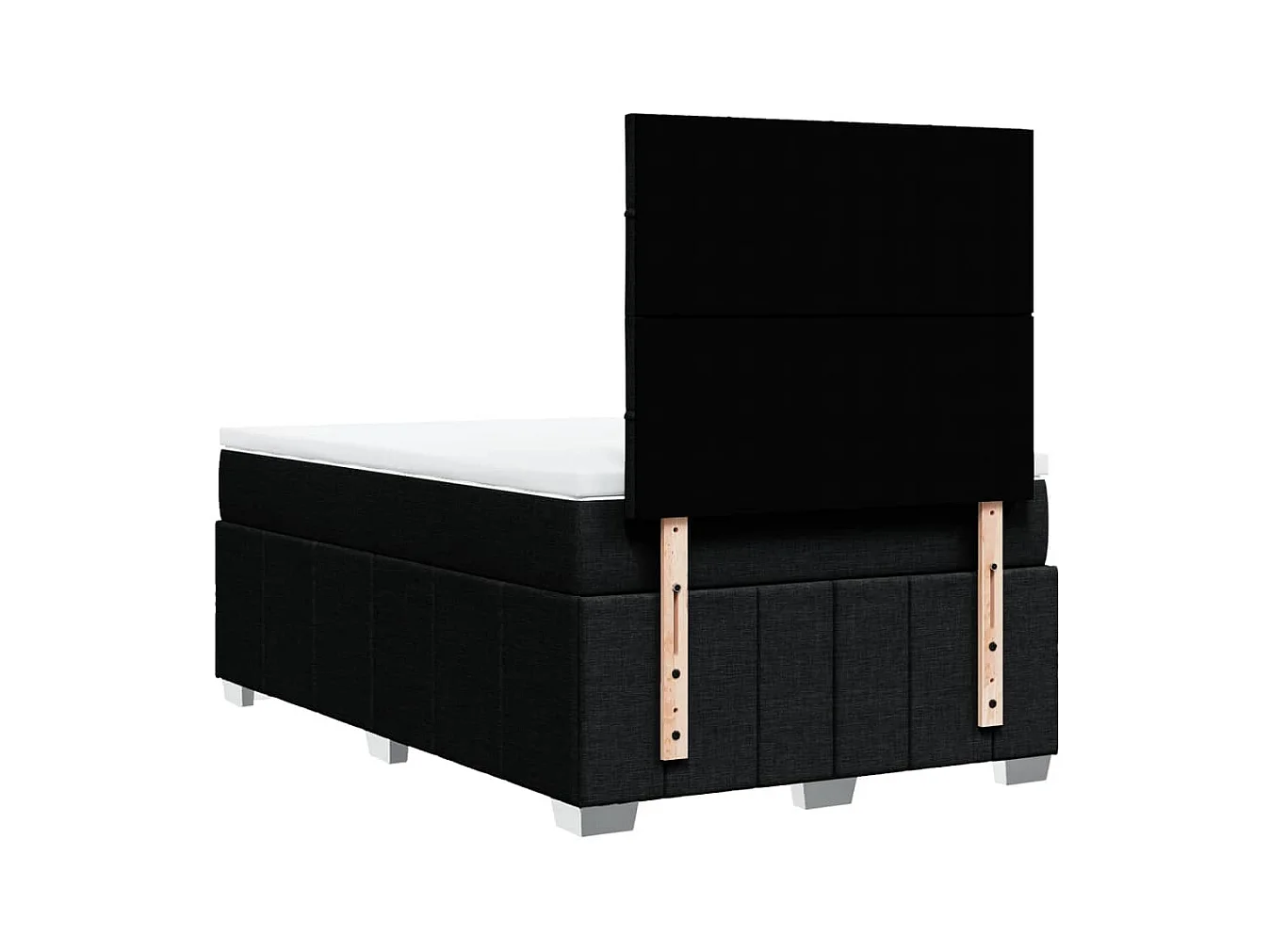 Sommier à lattes de lit avec matelas noir 120x190 cm tissu