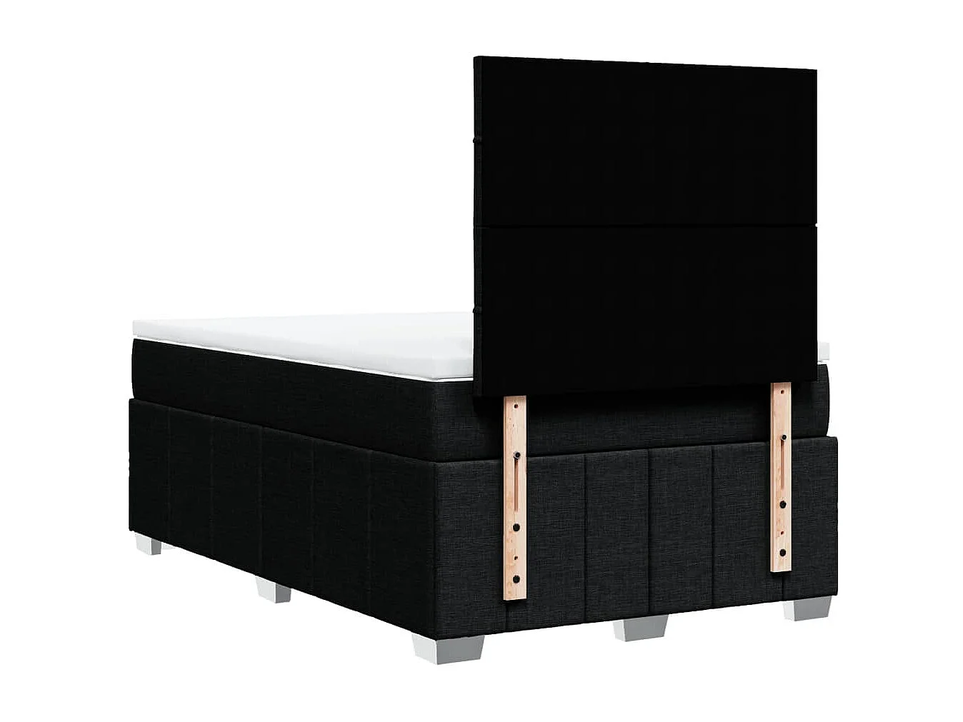 Cama box spring con colchón tela negro 120x190 cm