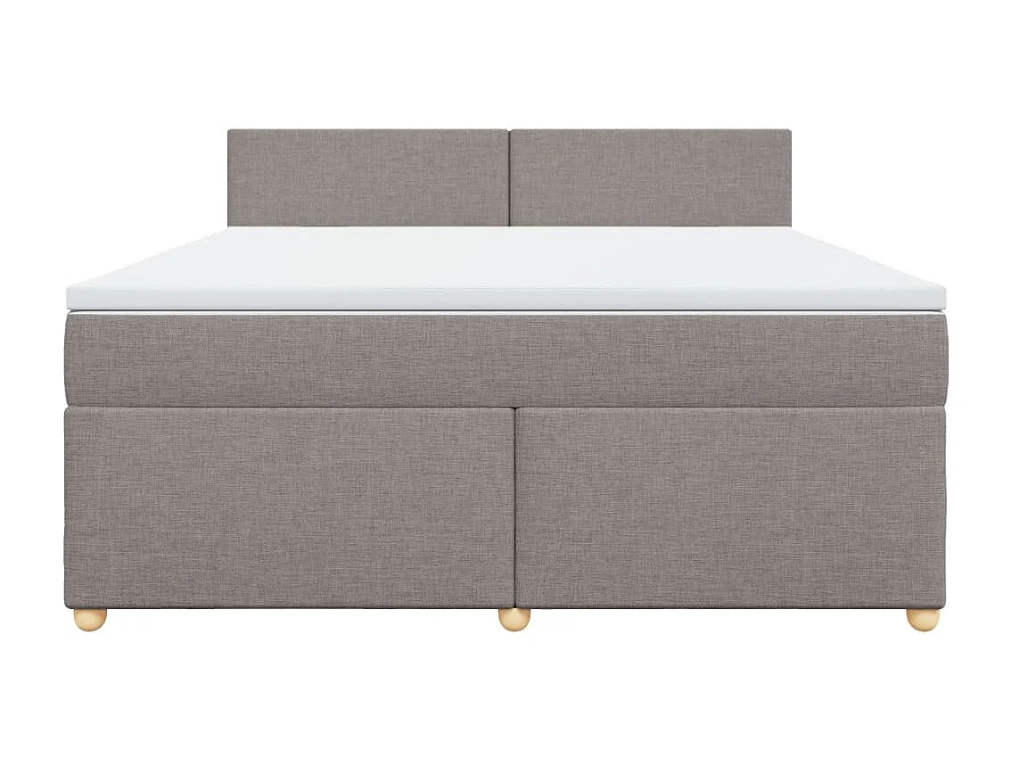 Boxspring met matras stof taupe 180x200 cm