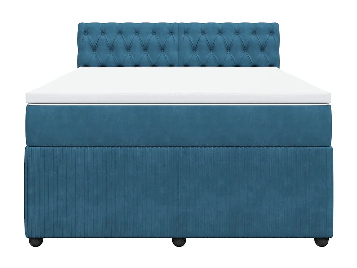 Boxspring met matras fluweel blauw 160x200 cm