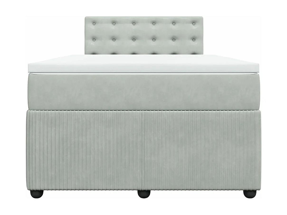 Sommier à lattes de lit et matelas Gris clair 120x200cm Velours