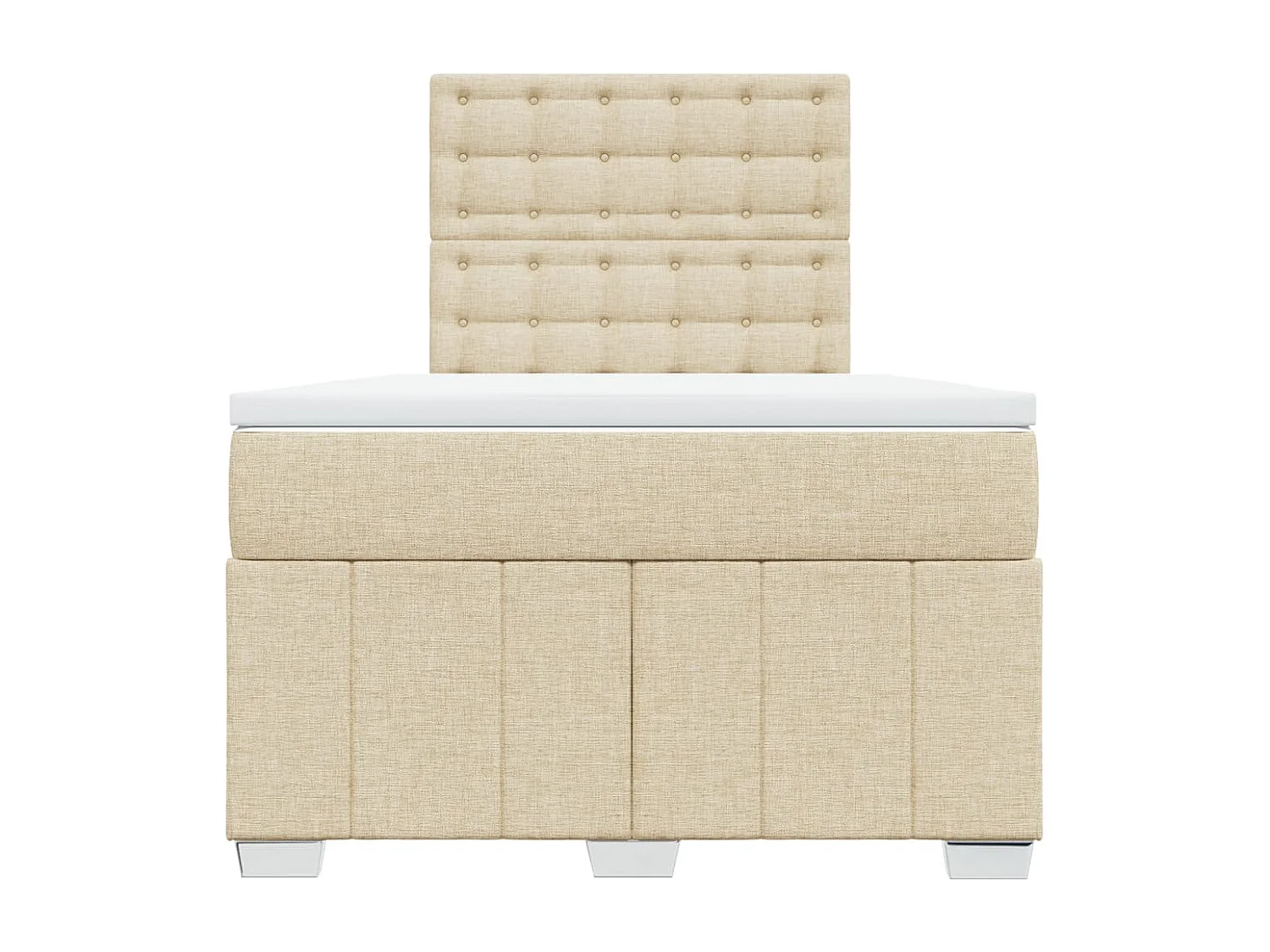 Boxspring met matras stof crèmekleurig 120x190 cm