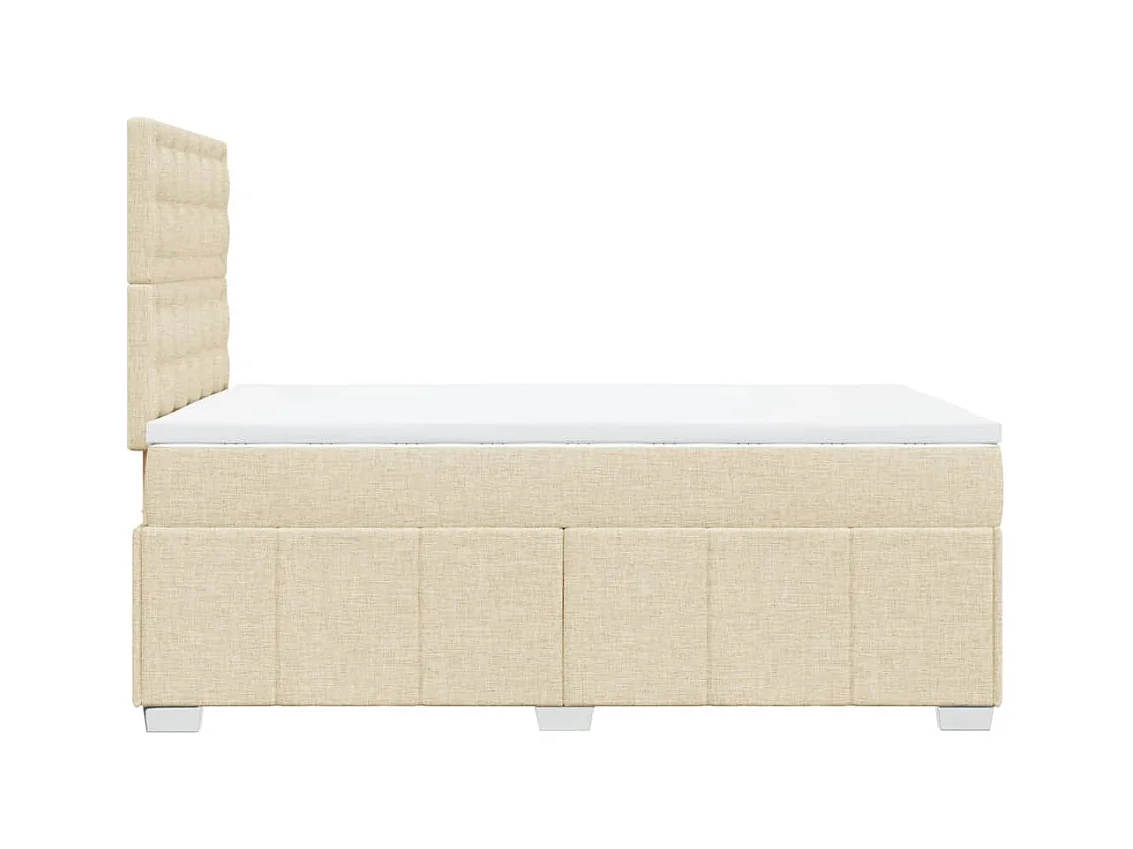 Cama boxspring com colchão 120x190 cm tecido cor creme