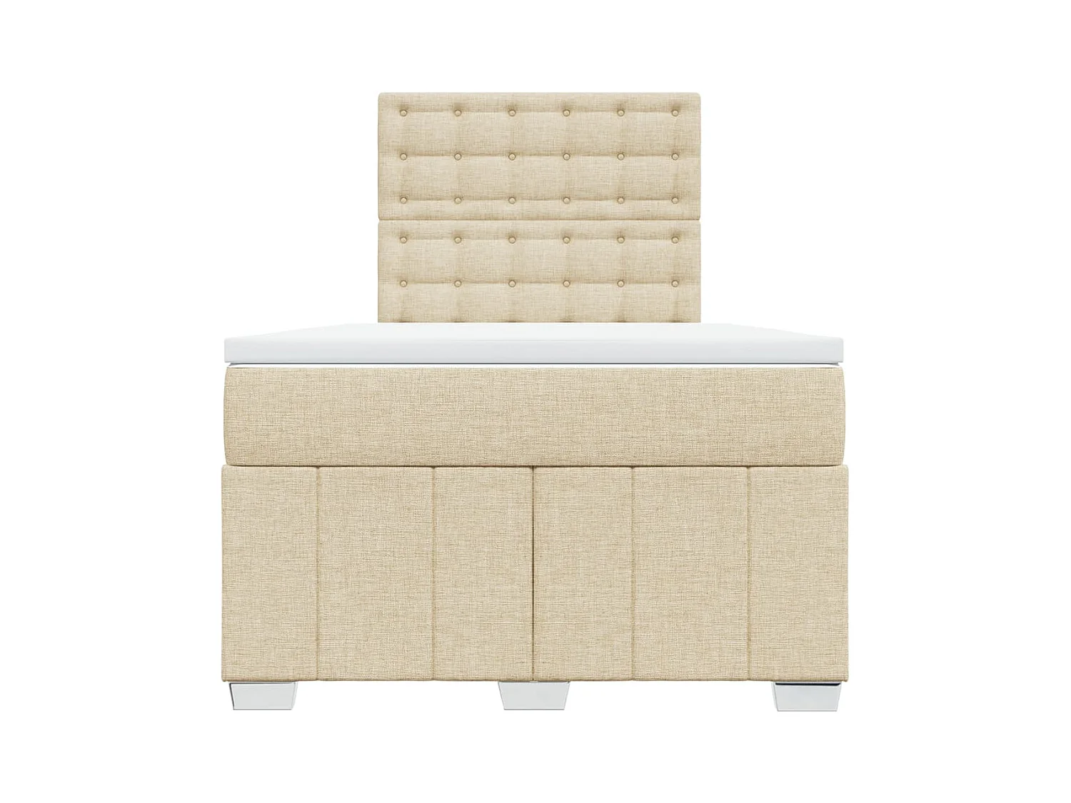 Cama boxspring com colchão 120x190 cm tecido cor creme