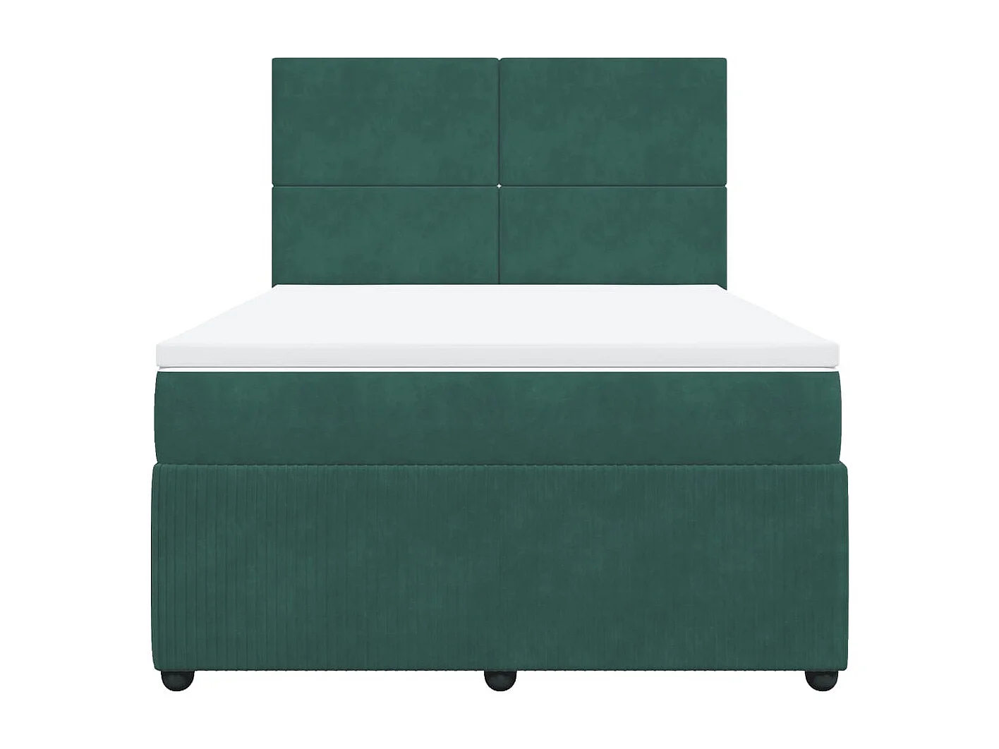 Cama com molas/colchão 160x200 cm veludo verde-escuro