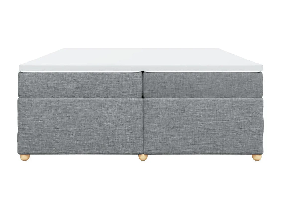 Sommier à lattes de lit avec matelas Gris clair 200x200cm Tissu