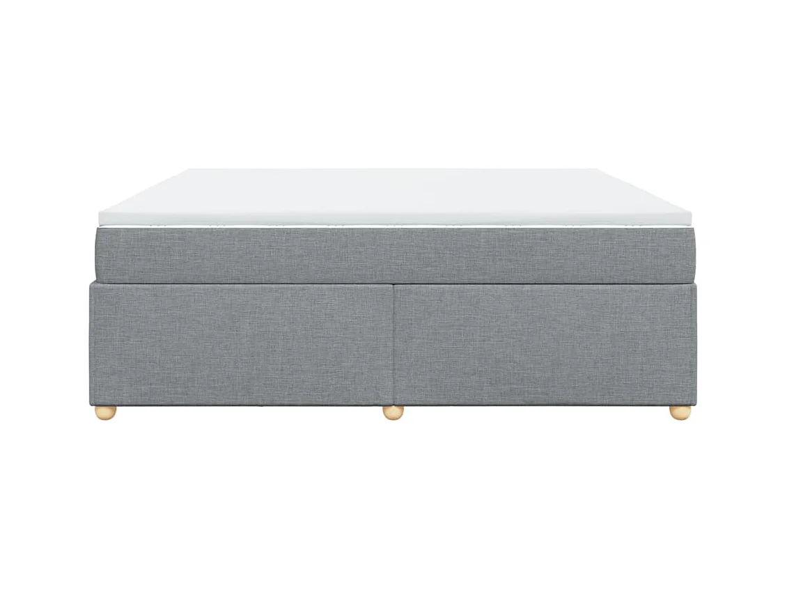 Cama com molas/colchão 200x200 cm tecido cinza-claro