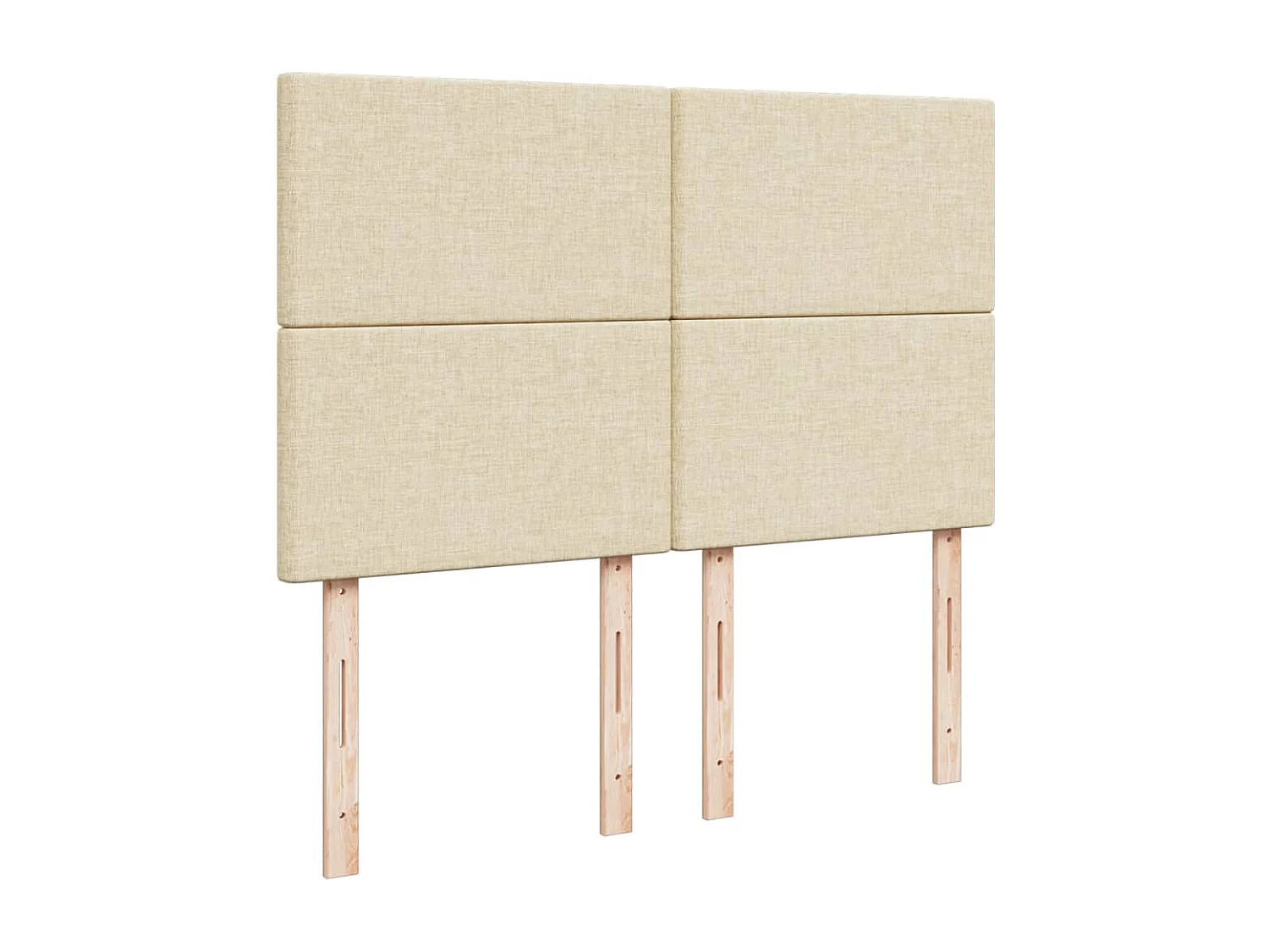 Cama box spring con colchón tela color crema 160x200 cm