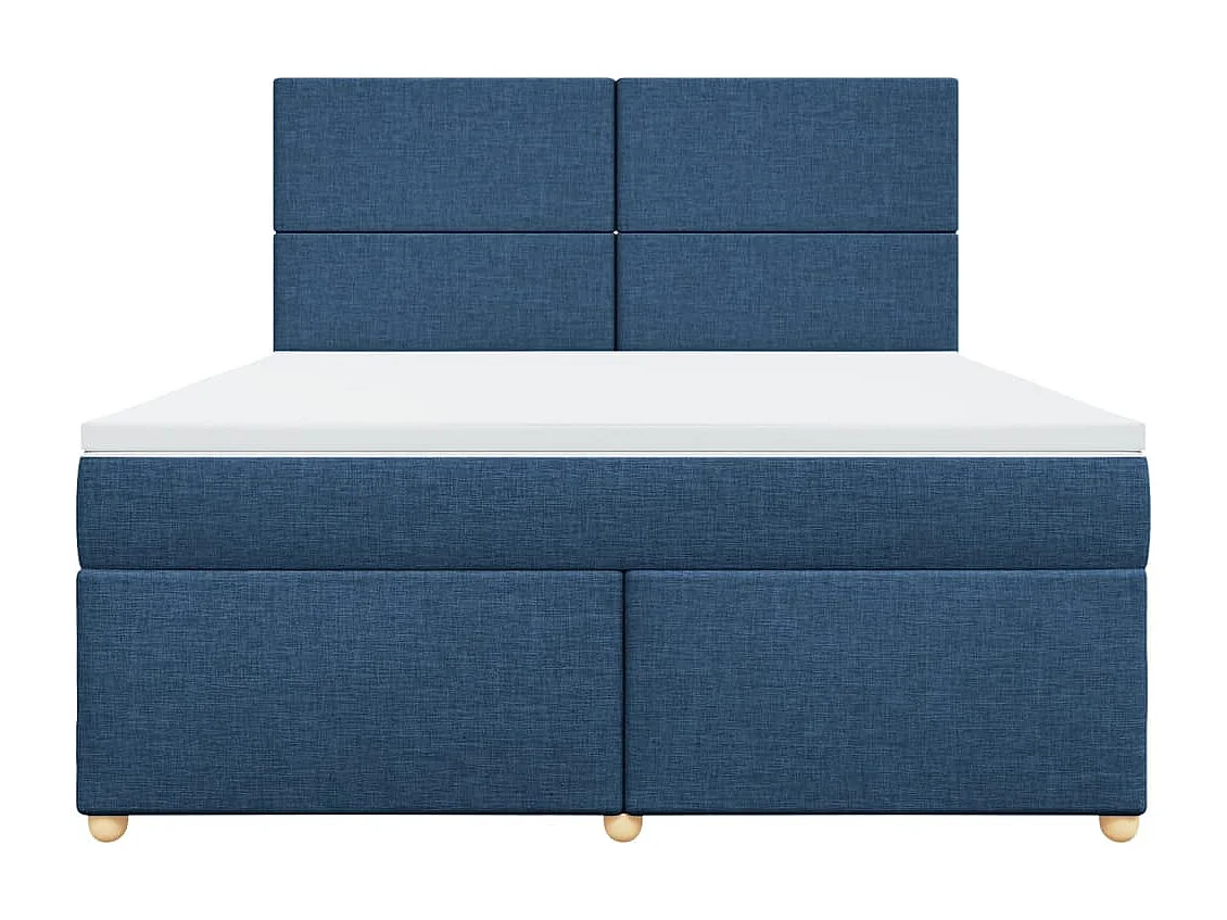Sommier à lattes de lit avec matelas Bleu 180x200 cm Tissu