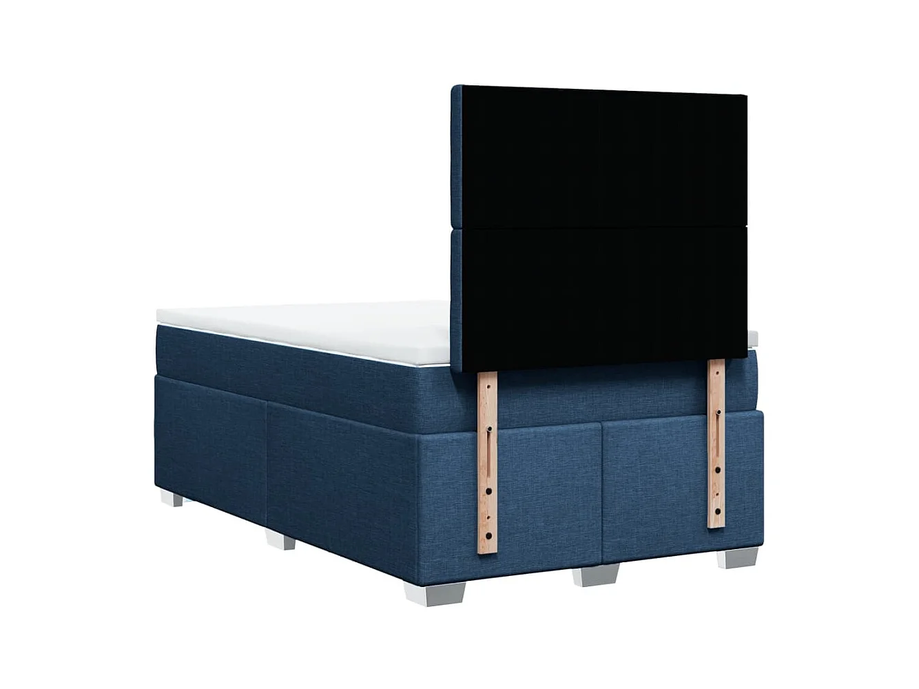 Cama boxspring com colchão 120x190 cm tecido azul
