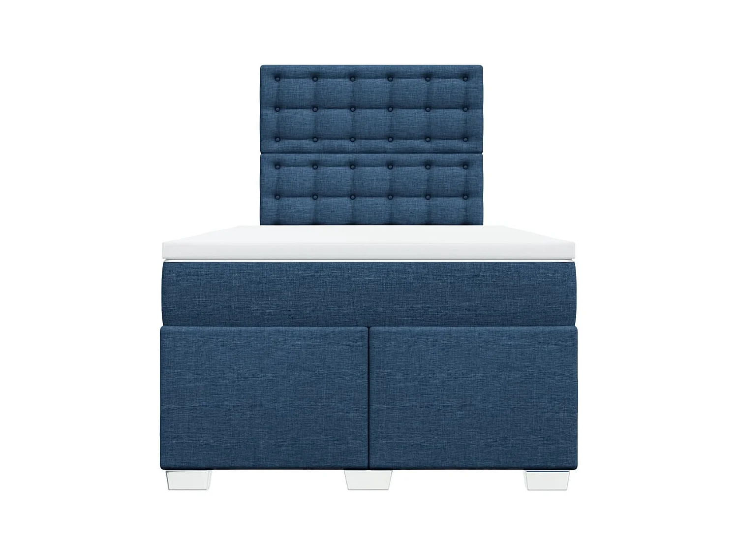 Cama boxspring com colchão 120x190 cm tecido azul
