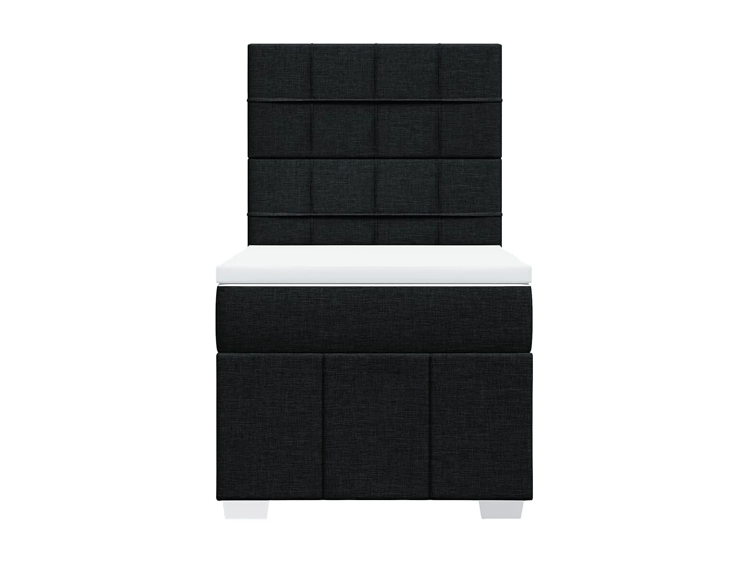 Sommier à lattes de lit avec matelas Noir 90x190 cm Tissu