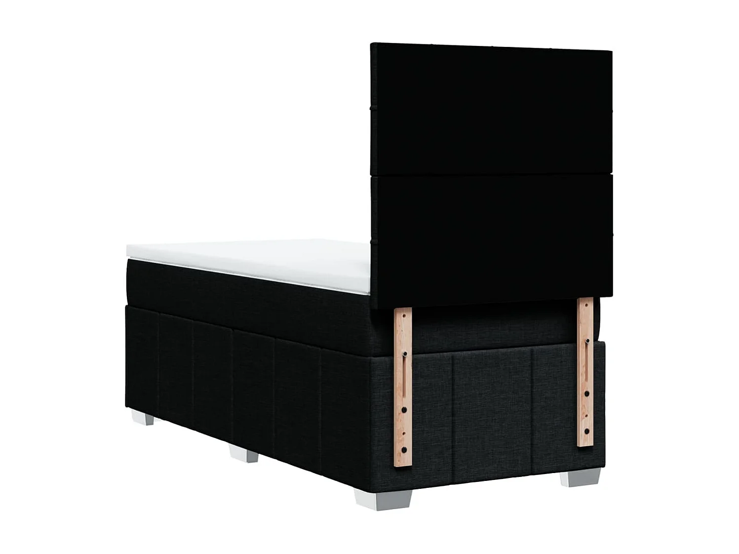 Sommier à lattes de lit avec matelas Noir 90x190 cm Tissu