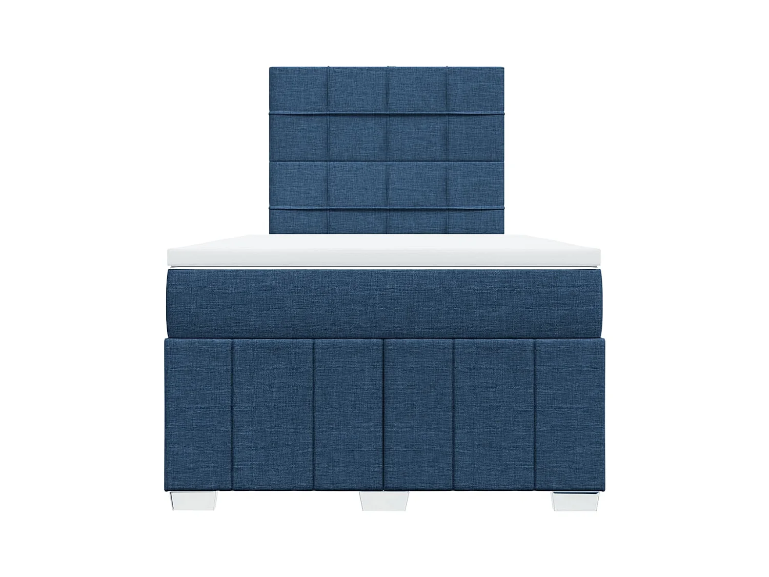 Cama boxspring com colchão 120x190 cm tecido azul