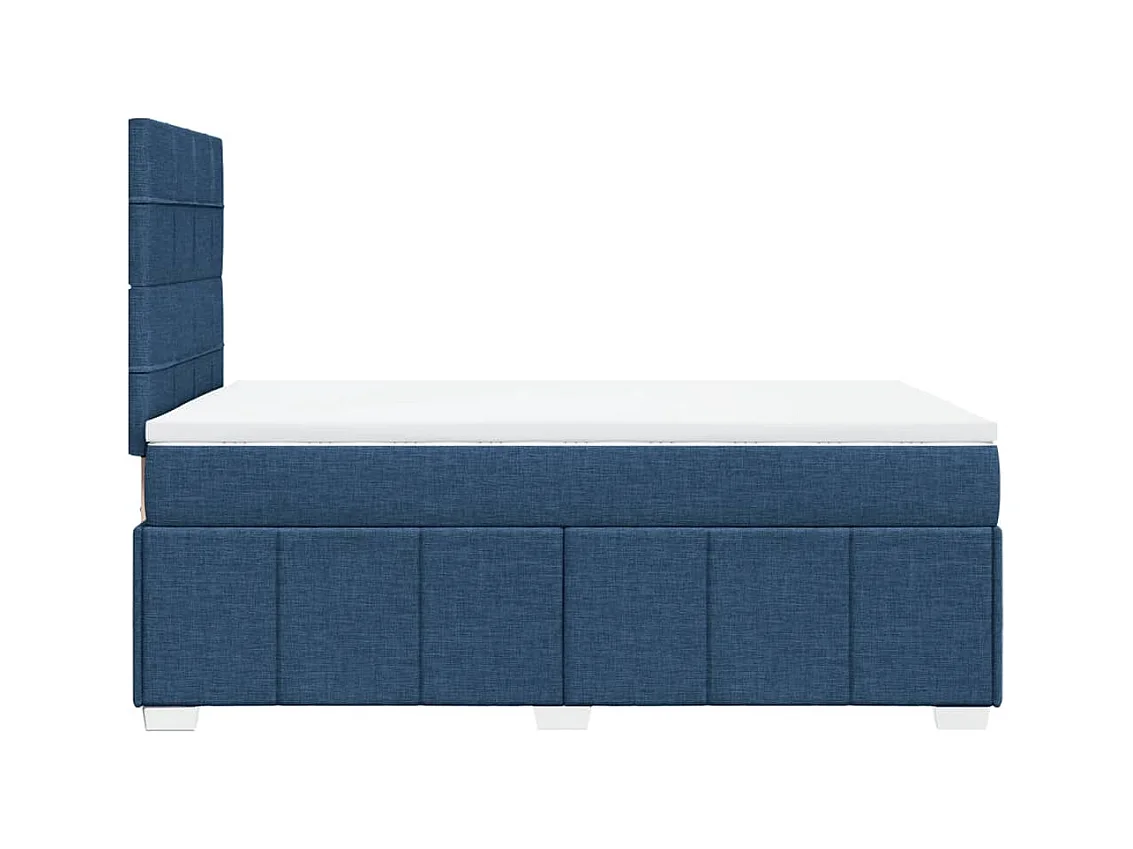Cama boxspring com colchão 120x190 cm tecido azul