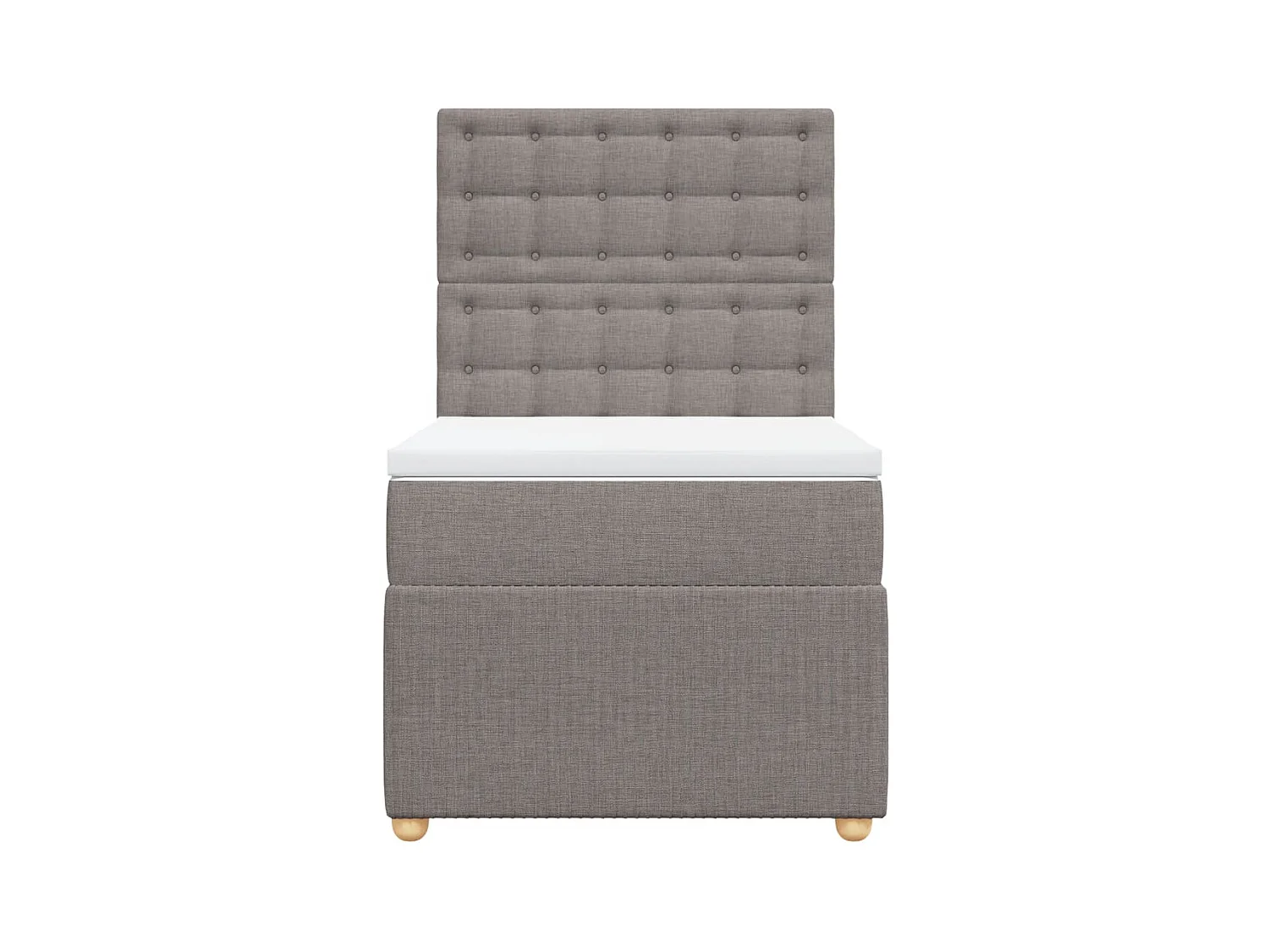 Cama com molas/colchão 90x190 cm tecido castanho-acinzentado