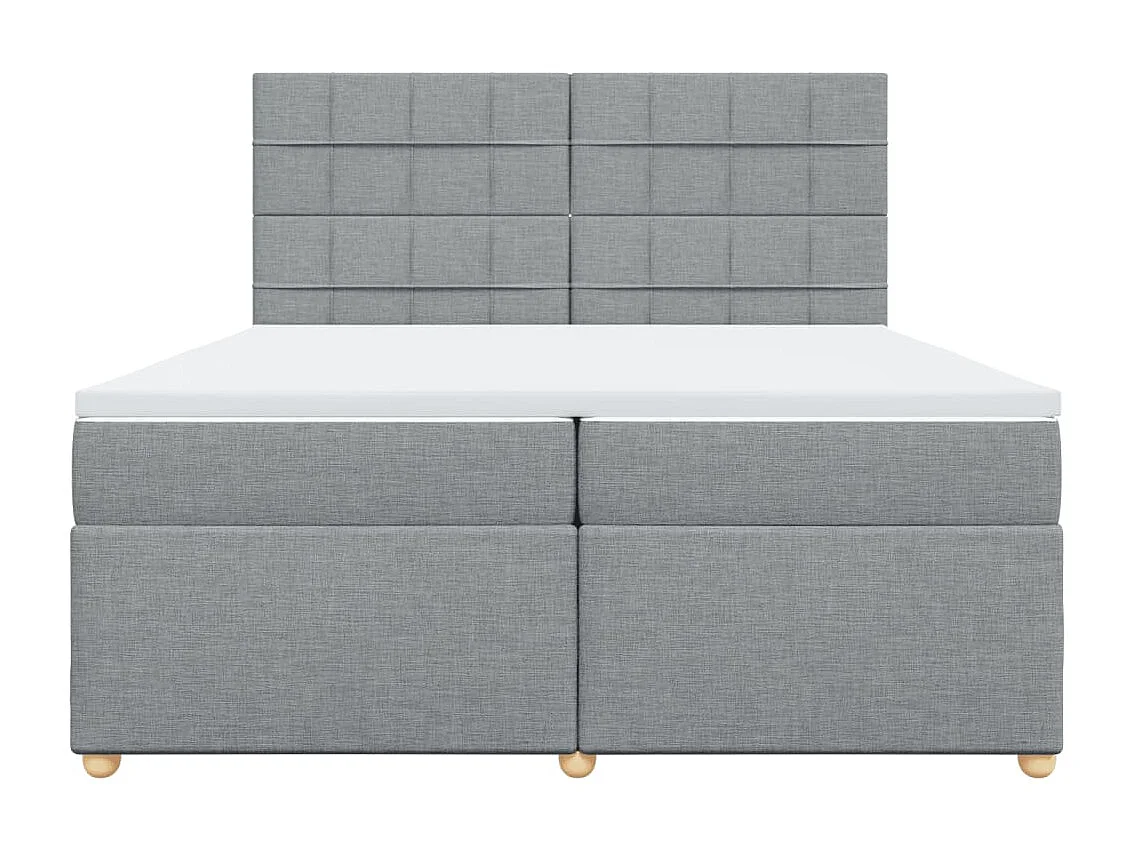 Sommier à lattes de lit avec matelas Gris clair 200x200cm Tissu