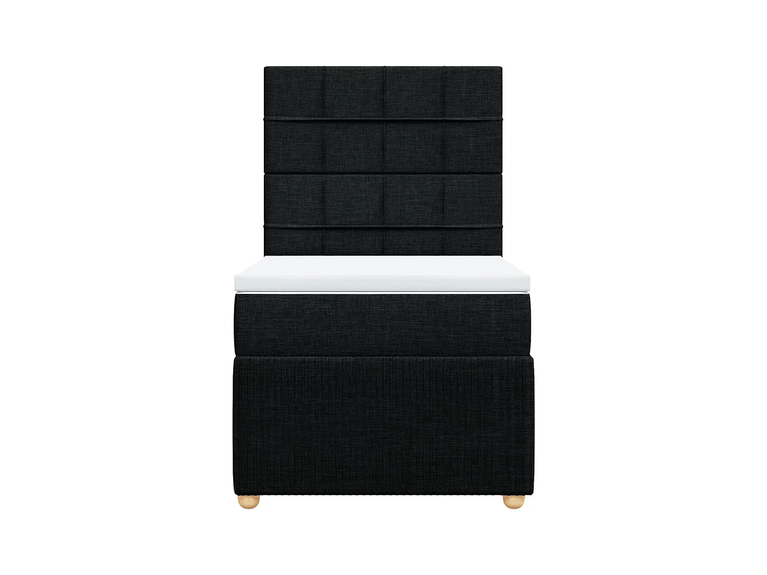 Sommier à lattes de lit avec matelas Noir 90x200 cm Tissu