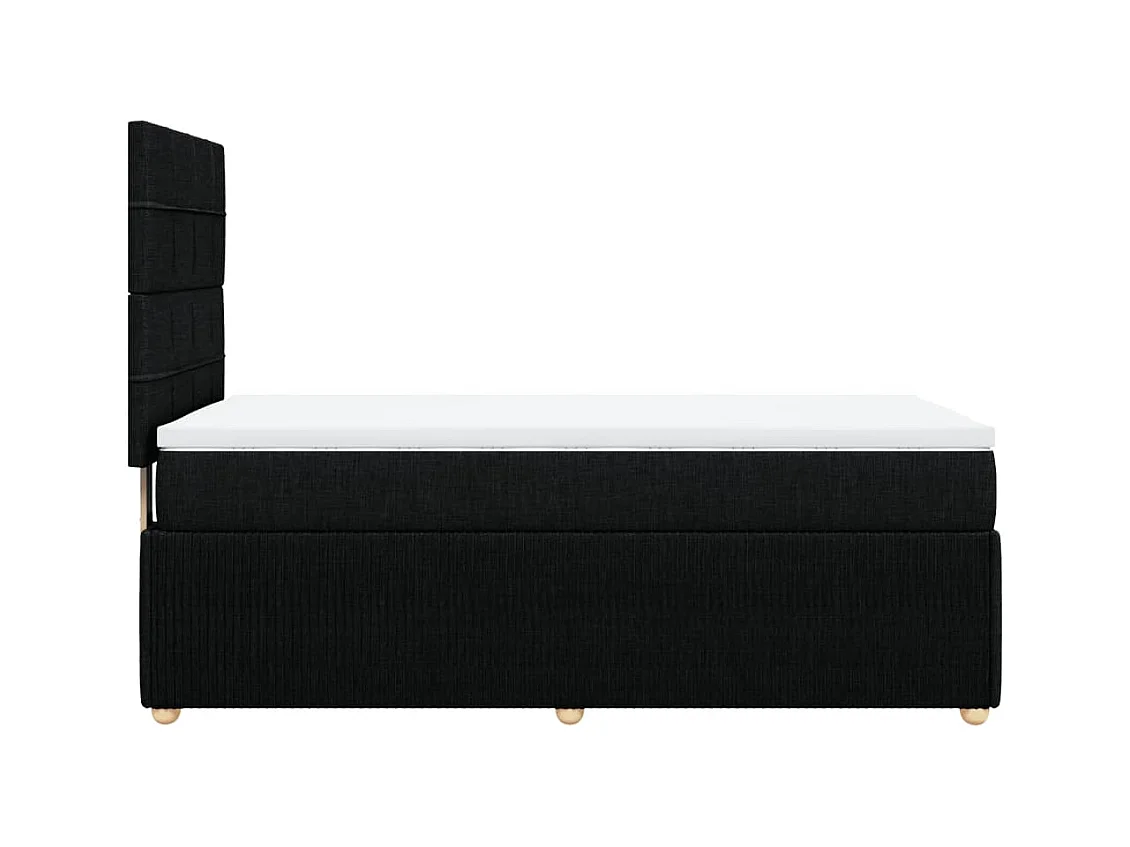 Sommier à lattes de lit avec matelas Noir 90x200 cm Tissu