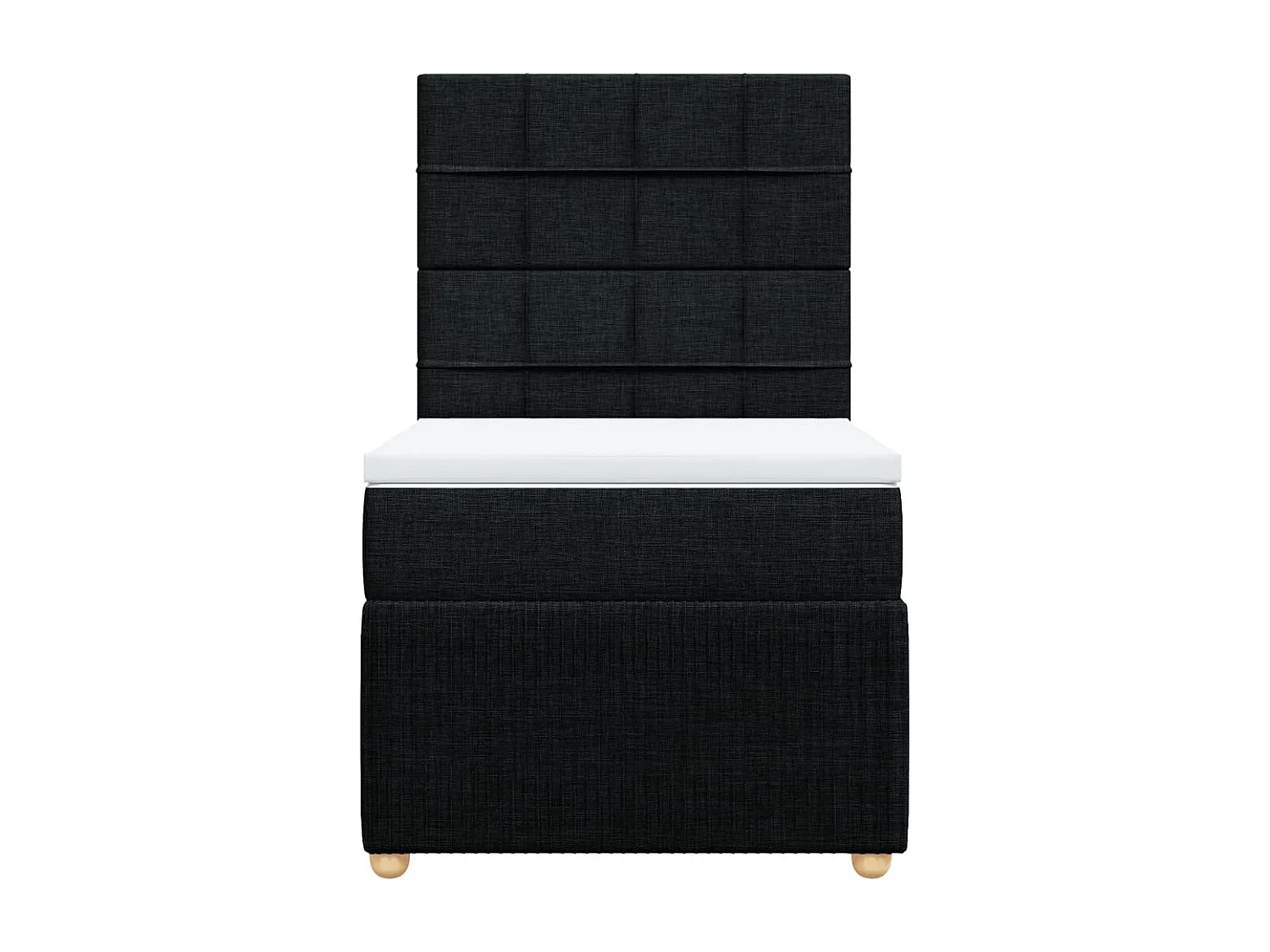 Cama com molas/colchão 90x200 cm tecido preto