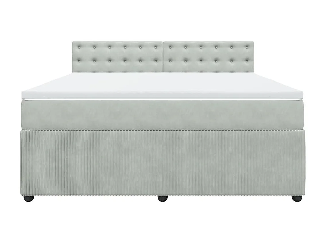 Sommier à lattes de lit et matelas Gris clair 180x200cm Velours