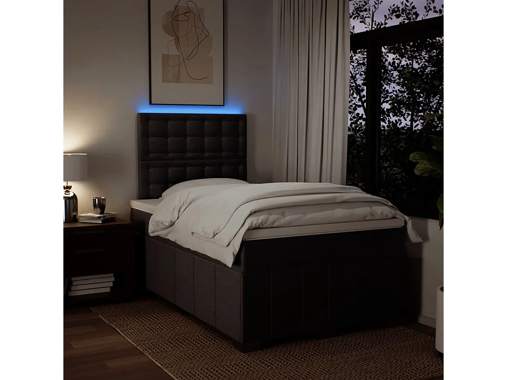 Sommier à lattes de lit avec matelas Marron foncé 120x200 cm