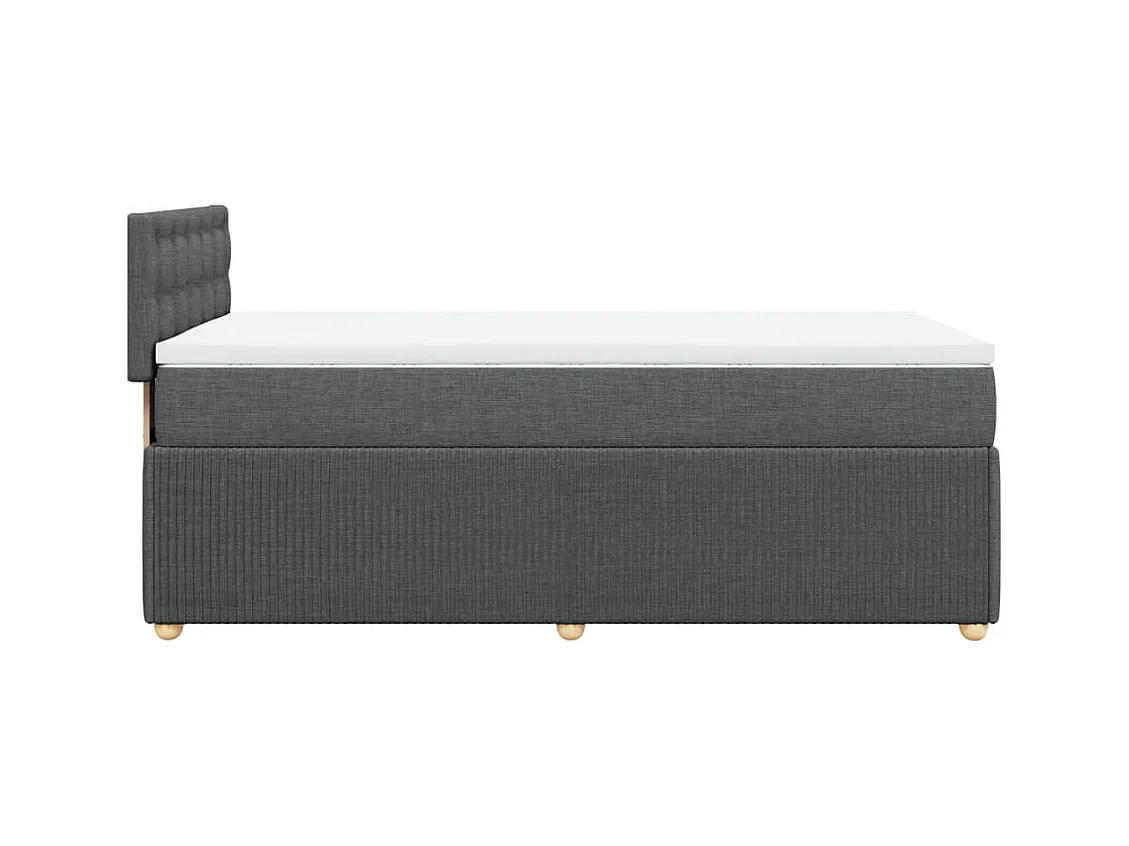 Sommier à lattes de lit avec matelas Gris foncé 90x200 cm Tissu