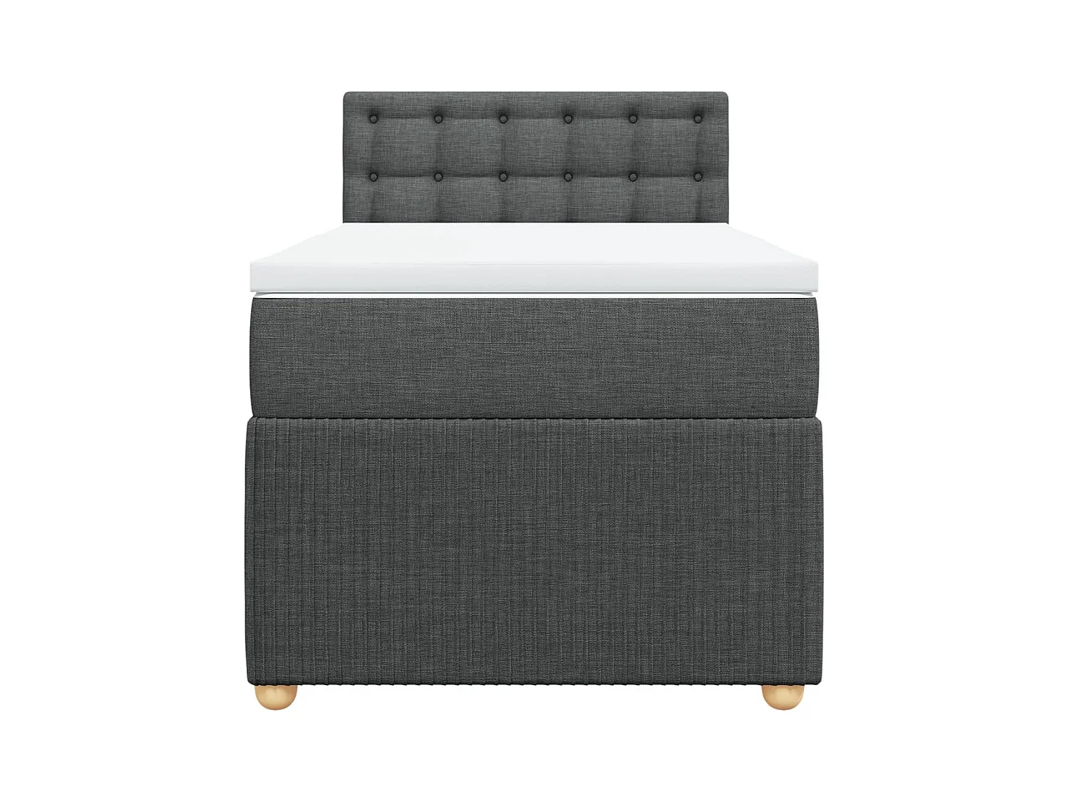 Sommier à lattes de lit avec matelas Gris foncé 90x200 cm Tissu