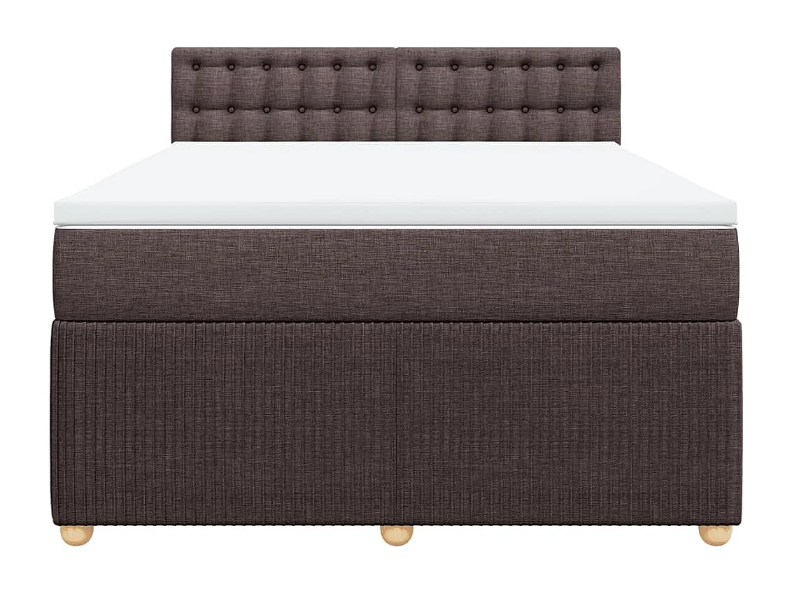 Cama com molas/colchão 140x200 cm tecido castanho-escuro