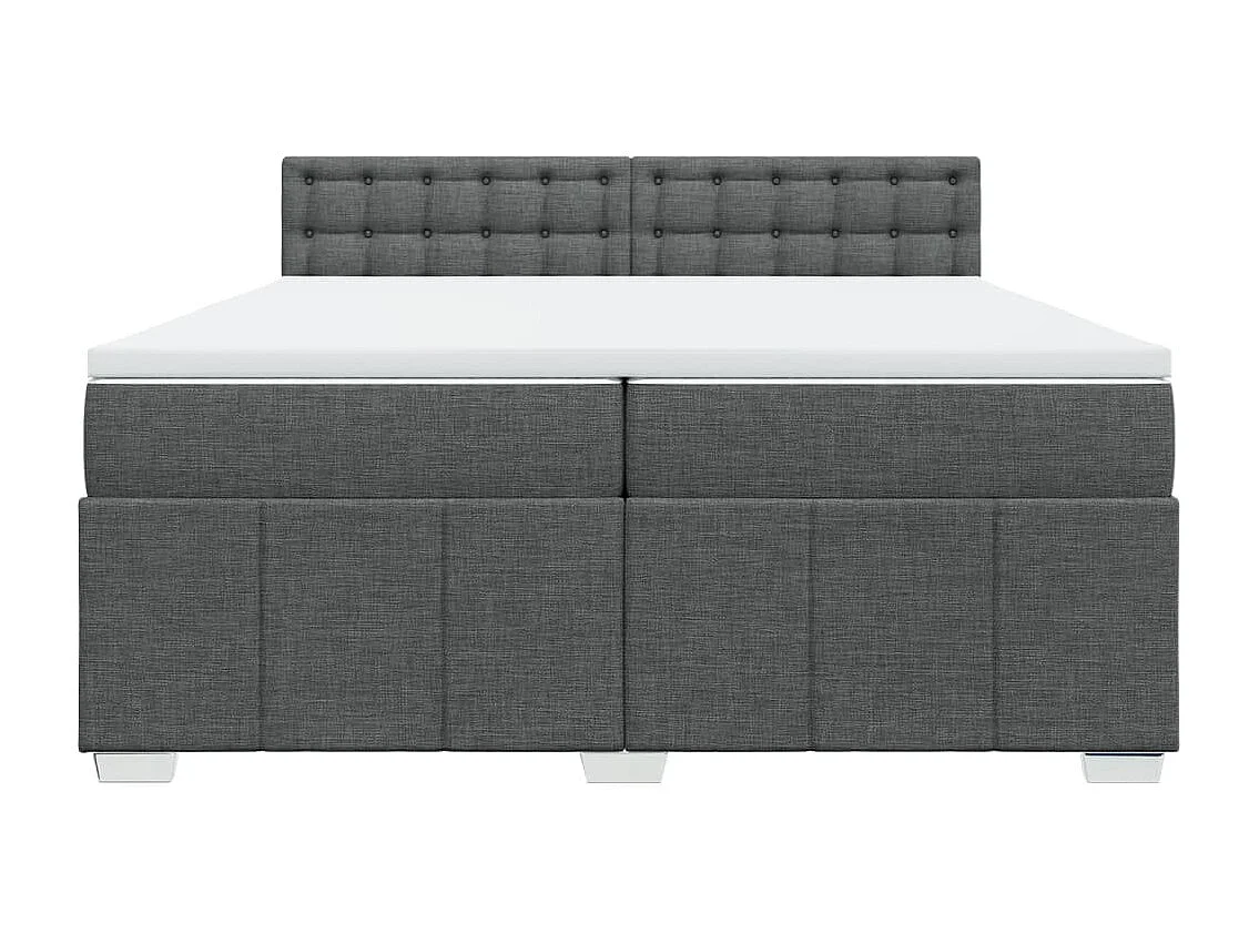 Sommier à lattes de lit avec matelas Gris foncé 200x200cm Tissu
