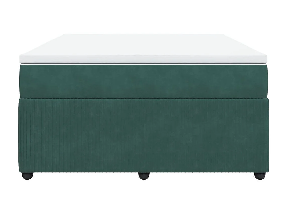 Sommier à lattes de lit et matelas Vert foncé 140x190cm Velours