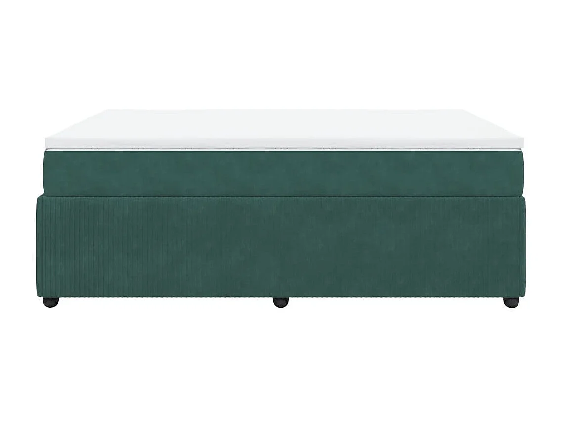 Cama box spring con colchón terciopelo verde oscuro 140x190 cm