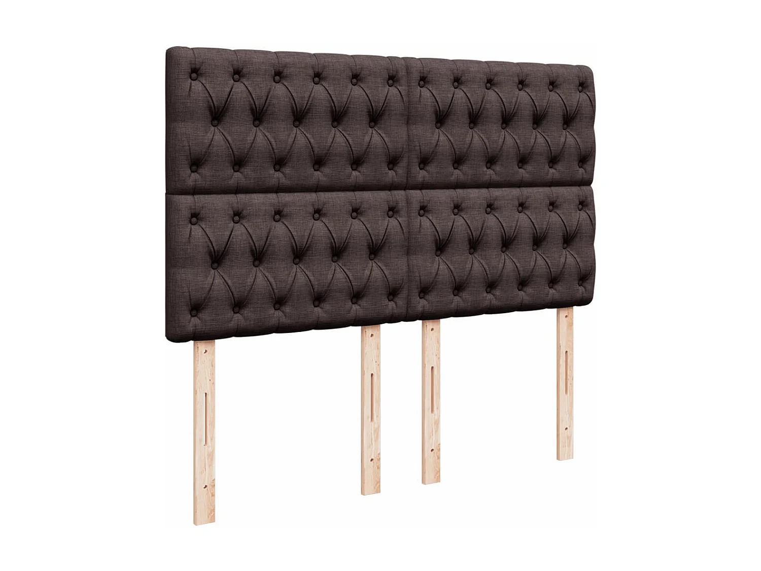 Cama box spring con colchón tela marrón oscuro 160x200 cm