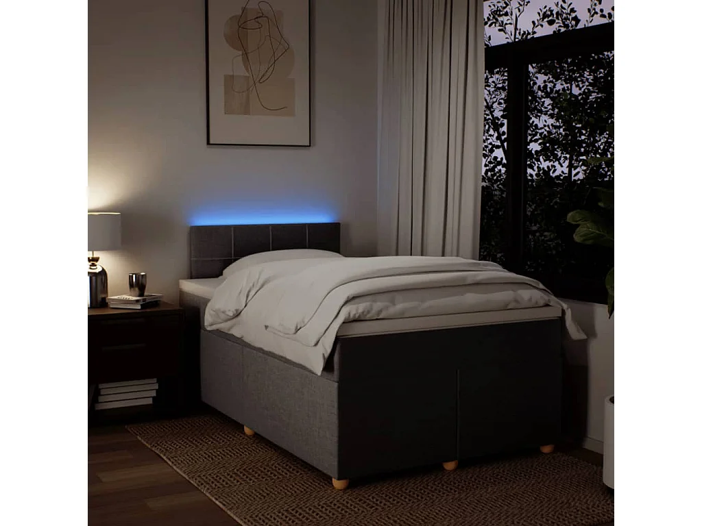 Sommier à lattes de lit avec matelas taupe 120x190 cm tissu