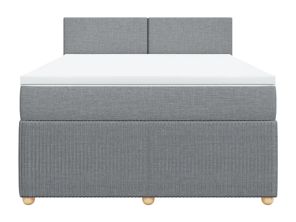 Sommier à lattes de lit avec matelas Gris clair 140x190cm Tissu