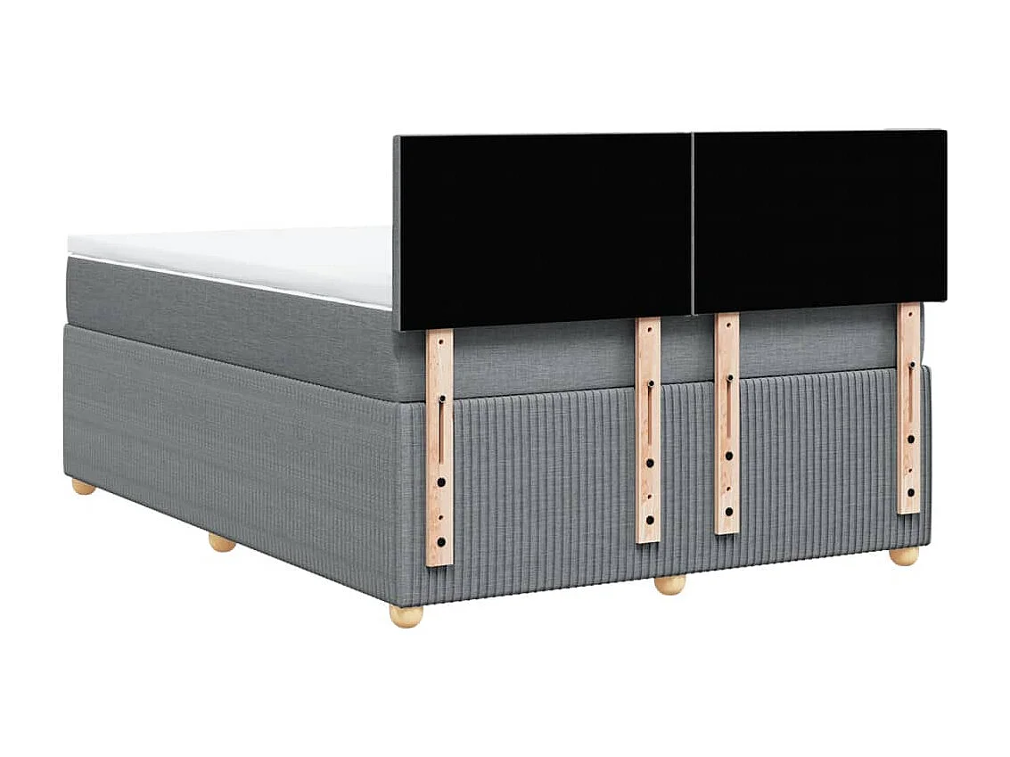 Sommier à lattes de lit avec matelas Gris clair 140x190cm Tissu