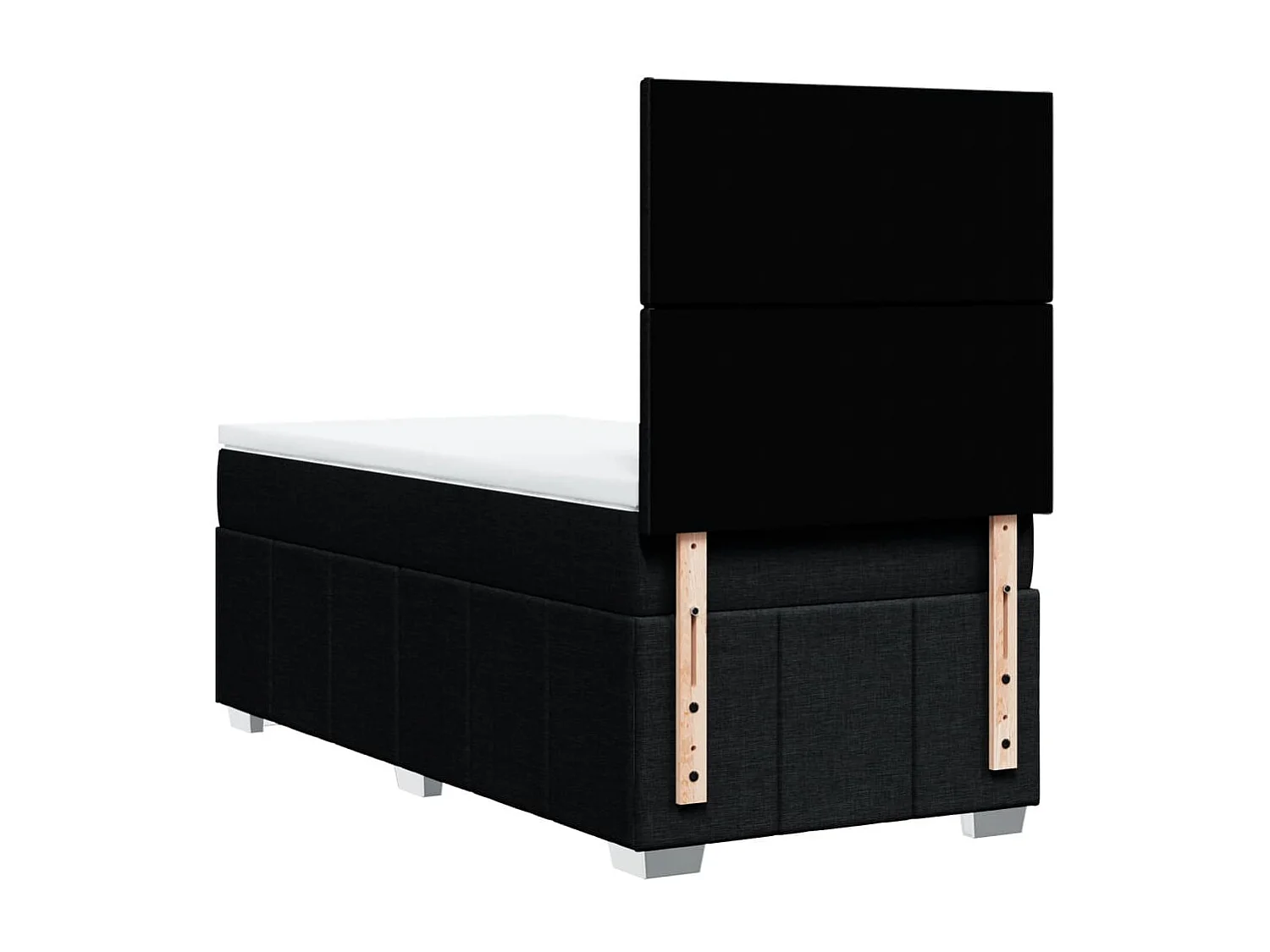 Cama box spring con colchón tela negro 100x200 cm